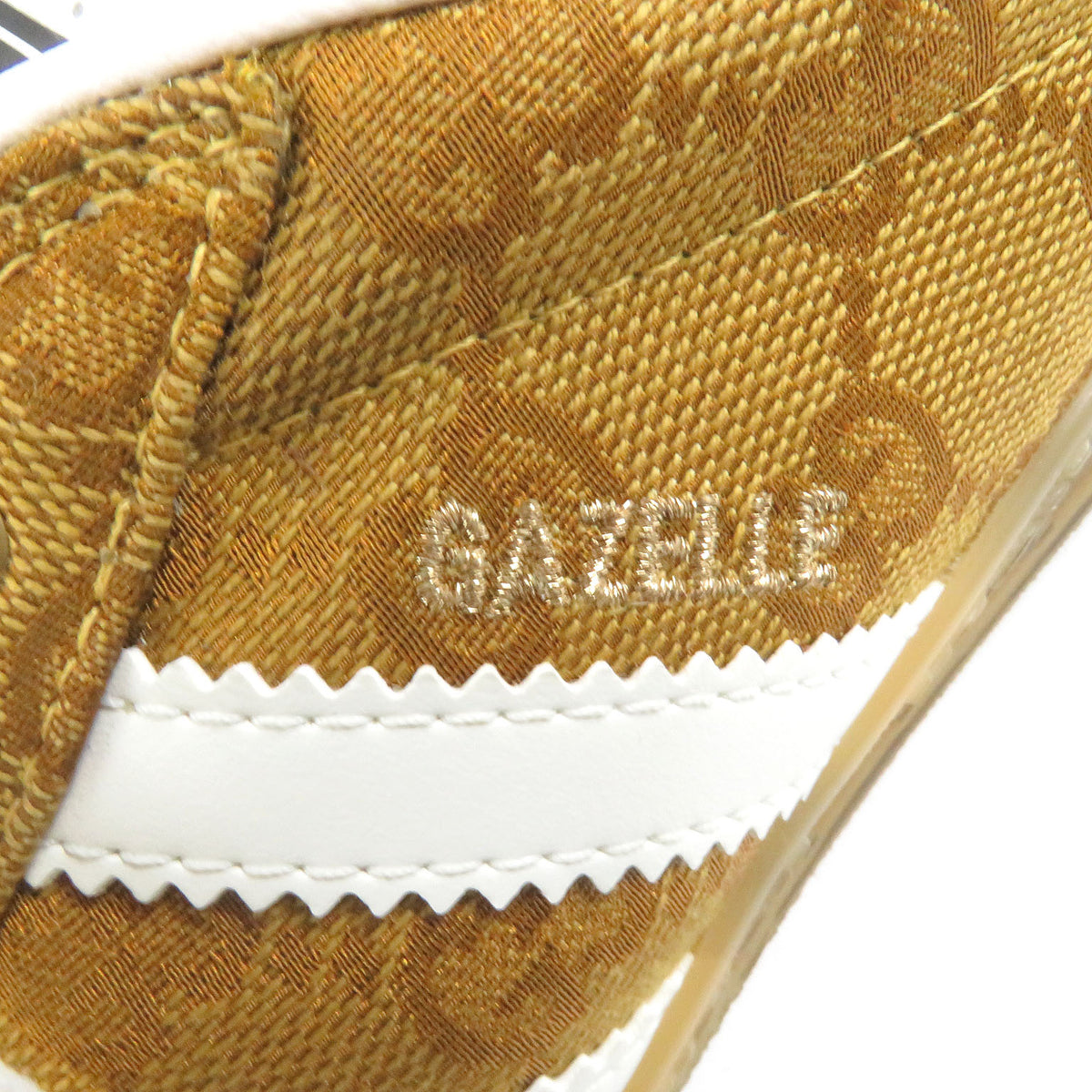 グッチ×アディダス GAZELLE スリーストライプス ローカットスニーカー ブラウン 26 メンズ