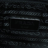 プラダ Re-Nylon ポーチ・ショルダー付 トライアングルロゴ レザー使い 2WAY ハンドバッグ ブラック レディース