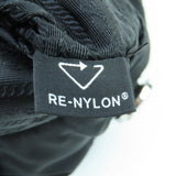 プラダ Re-Nylon ポーチ・ショルダー付 トライアングルロゴ レザー使い 2WAY ハンドバッグ ブラック レディース