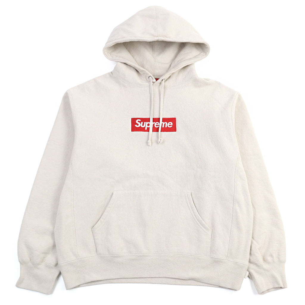 シュプリーム Box Logo Hooded Sweatshirt ボックスロゴ 2024刺繍 裏起毛 パーカー アイボリー S メンズ