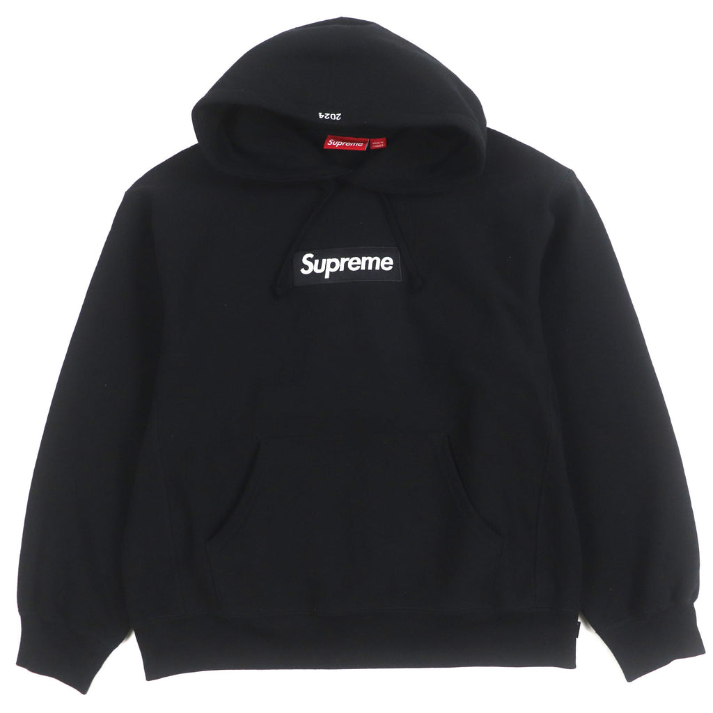 シュプリーム Box Logo Hooded Sweatshirt ロゴワッペン付き 裏起毛 プルオーバー パーカー ブラック M メンズ