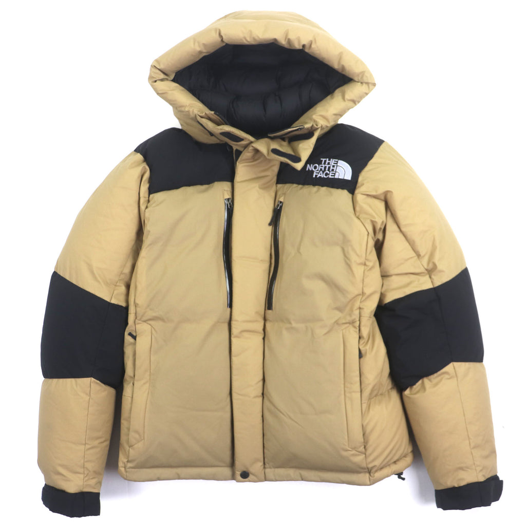 ザ・ノースフェイス Baltro Light Jacket WINDSTOPPER GORE-TEX ロゴ刺繍 フーデッド ダブルジップアップ ダウンジャケット ベージュ L メンズ