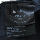 プラダ ペチコート付き メタルリング ウールギャバジン ミニ プリーツスカート ネイビー 36 レディース