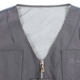 ディオール オム Multi Pocket Zipup Vest ロゴ刺繍 バックメッシュ ジップアップ ジレ ベスト グレー 52 メンズ
