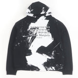 メゾンマルジェラ10 DIAGONAL PAINT EFFECT HOODIE プルオーバー パーカー ブラック 48 メンズ