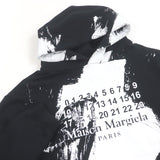 メゾンマルジェラ10 DIAGONAL PAINT EFFECT HOODIE プルオーバー パーカー ブラック 48 メンズ