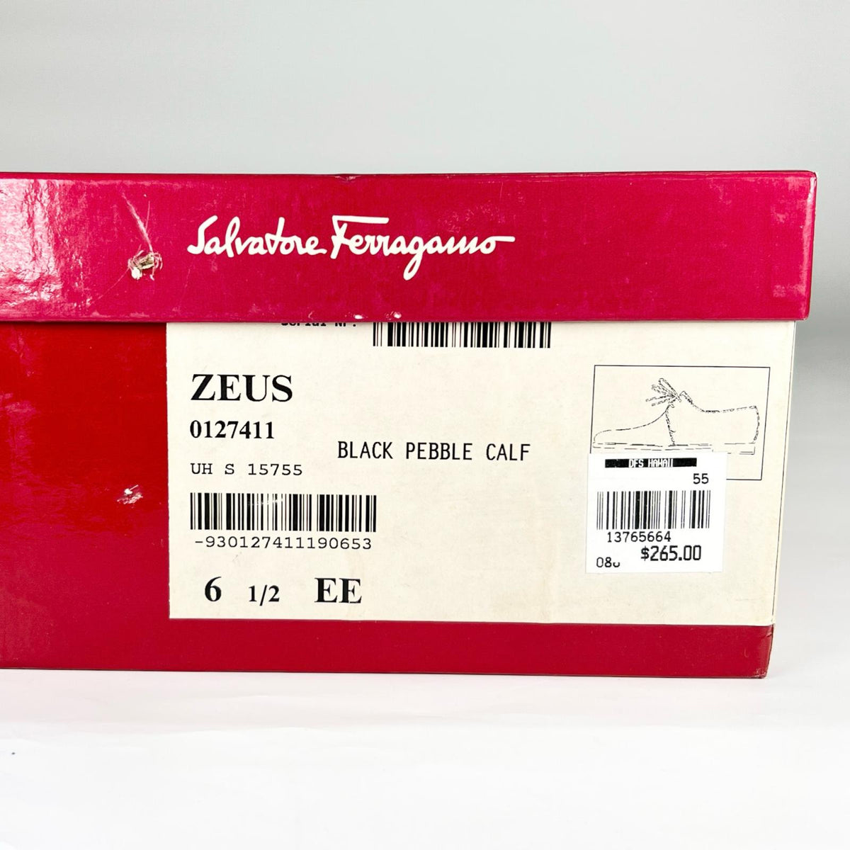 サルヴァトーレフェラガモ ZEUS プレーントゥ レザーシューズ ブラック 6.5 メンズ