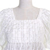 セシリーバンセン VEGTA BLOUSE 格子柄 パフスリーブ フレア ブラウス ホワイト UK6（日本サイズ約S相当） レディース