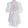 セシリーバンセン VEGTA BLOUSE 格子柄 パフスリーブ フレア ブラウス ホワイト UK6（日本サイズ約S相当） レディース