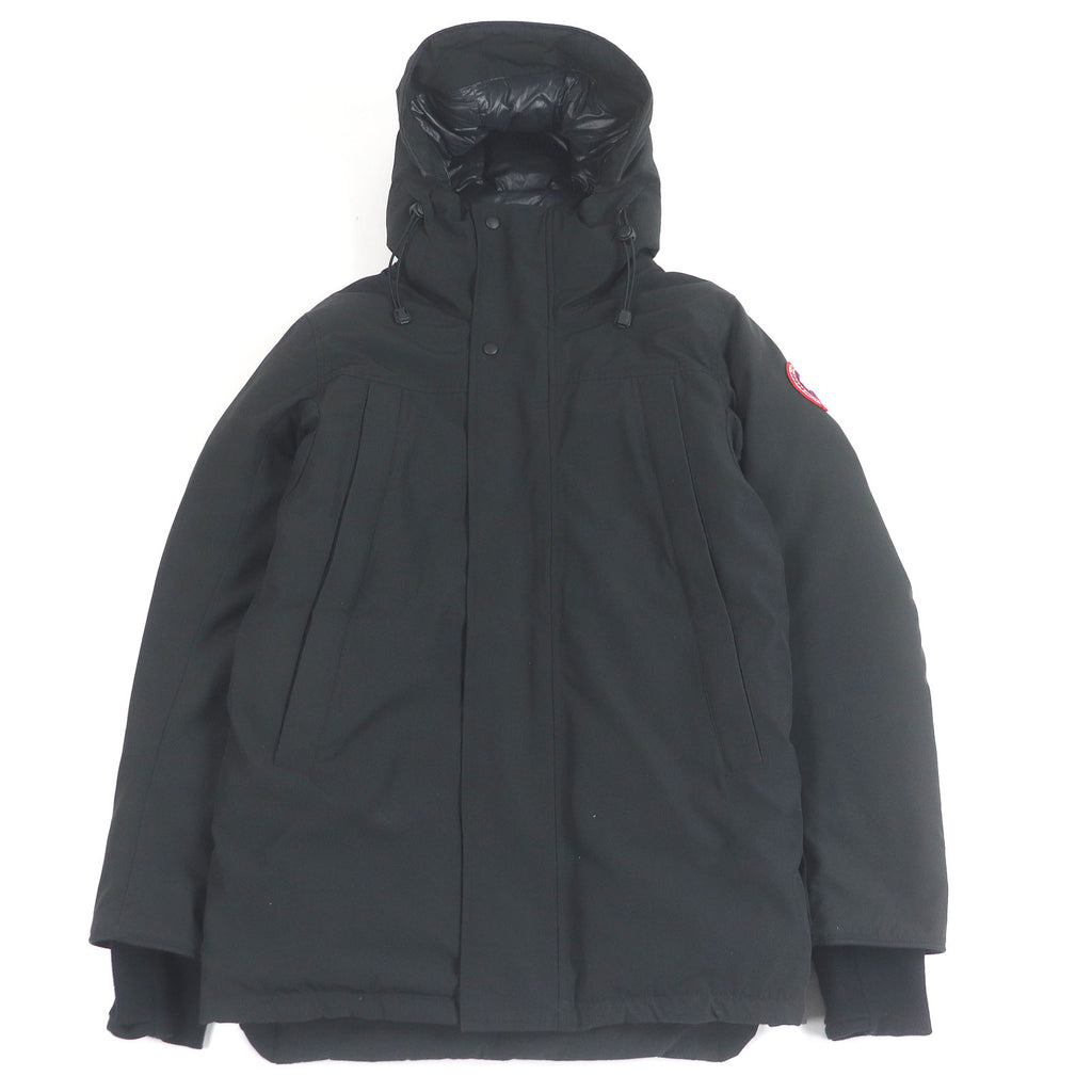 カナダグース SANFORD PARKA ロゴワッペン フーデッド ダウンコート ブラック XS メンズ