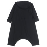 グラウンドワイ T/W Gabardine Inseam Buttons Overalls 2WAY フルジップ フード付き オーバーオール コート ツナギ ブラック 1 メンズ