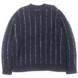 サカイ Jacquard Knit Pullover アルパカ・モヘア混 ストライプ柄 ニット セーター ネイビー 4 メンズ