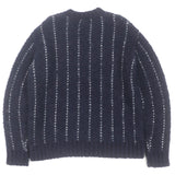 サカイ Jacquard Knit Pullover アルパカ・モヘア混 ストライプ柄 ニット セーター ネイビー 4 メンズ