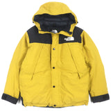 ザ・ノースフェイス MOUNTAIN DOWN JACKET GORE-TEX ゴアテックス ロゴ刺繍 フーデッド ダブルジップアップ ダウンジャケット イエロー M メンズ