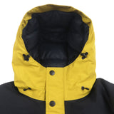 ザ・ノースフェイス MOUNTAIN DOWN JACKET GORE-TEX ゴアテックス ロゴ刺繍 フーデッド ダブルジップアップ ダウンジャケット イエロー M メンズ