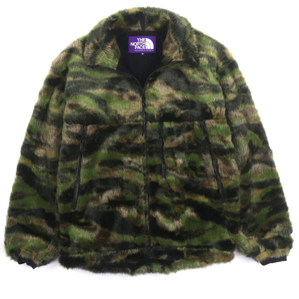 ザノースフェイスパープルレーベル Camouflage Fur Field Jacket カモフラ 迷彩柄 ダブルジップアップ フリース ジャケット グリーン S メンズ