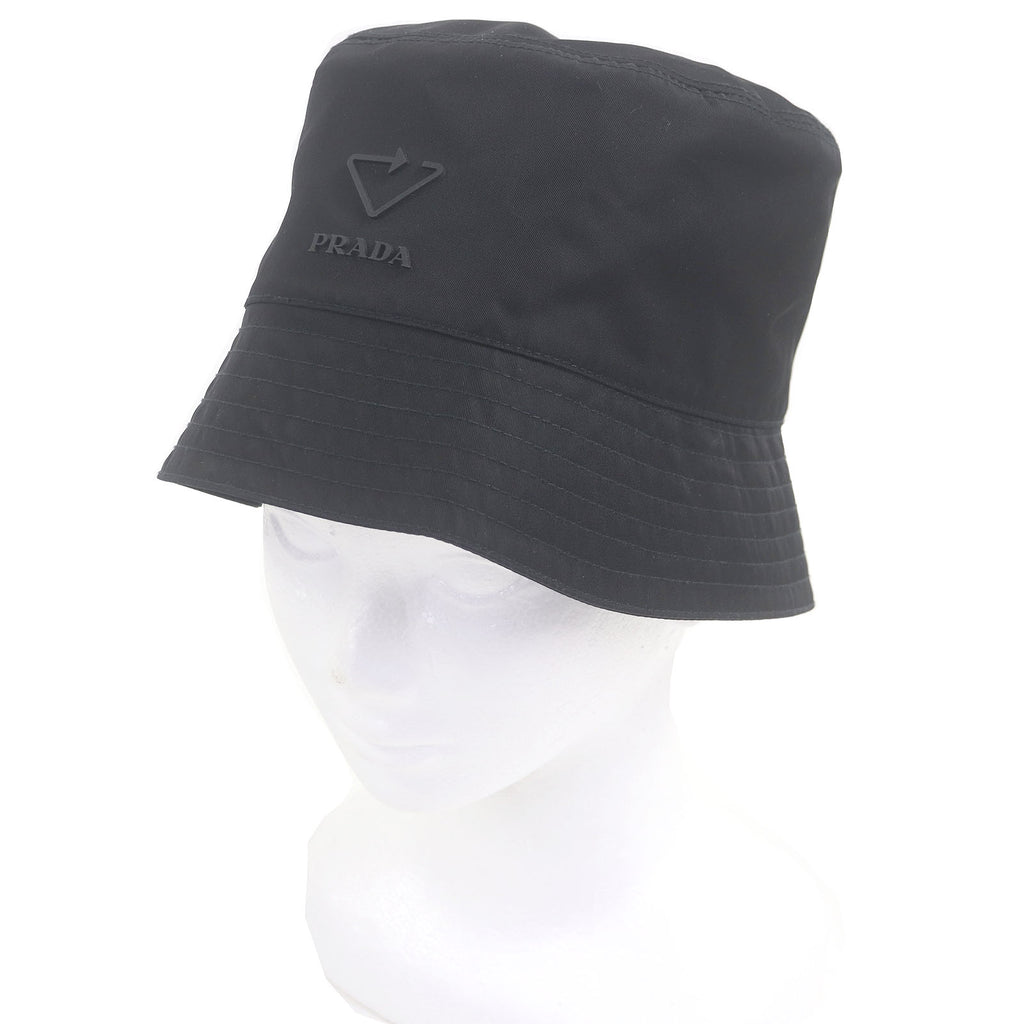 プラダ トライアングルロゴ Re-Nylon ハット ブラック S メンズ