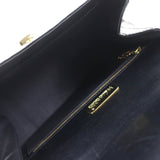 クワンペン シャイニークロコダイルレザー 2WAY ショルダー/ ハンドバッグ ブラック レディース