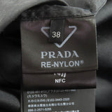 プラダ Re-Nylon トライアングルロゴプレート ポーチ付 半袖シャツ ブラック 38 レディース