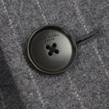 ポールスミスロンドン ストライプ柄 ロゴ入りボタン シングル チェスターコート グレー S メンズ