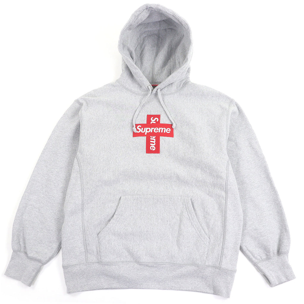 シュプリーム Cross Box Logo Hooded Sweatshirt プルオーバー パーカー グレー M メンズ