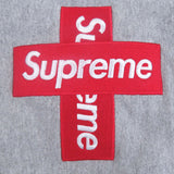 シュプリーム Cross Box Logo Hooded Sweatshirt プルオーバー パーカー グレー M メンズ