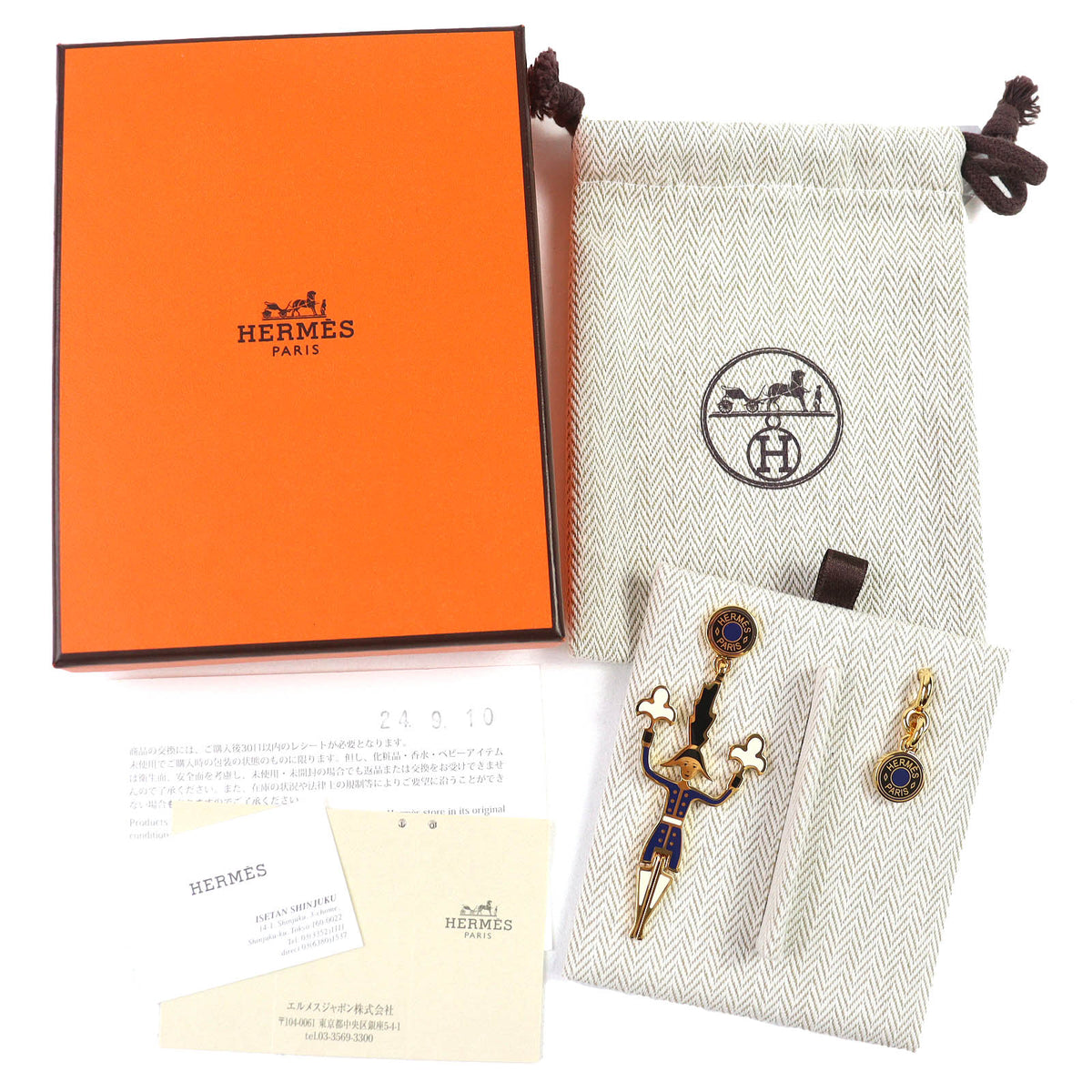 エルメス Boucles d'oreilles Artificier 花火師 ピアス 現行品 ピアス ゴールド レディース