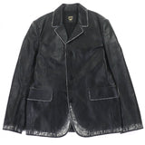 エム・シー・エム Cyberpunk Blazer ダメージ加工 ロゴ入りボタン シングルジャケット テーラードジャケット ブラック L メンズ