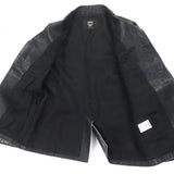 エム・シー・エム Cyberpunk Blazer ダメージ加工 ロゴ入りボタン シングルジャケット テーラードジャケット ブラック L メンズ