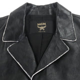 エム・シー・エム Cyberpunk Blazer ダメージ加工 ロゴ入りボタン シングルジャケット テーラードジャケット ブラック L メンズ