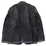 エム・シー・エム Cyberpunk Blazer ダメージ加工 ロゴ入りボタン シングルジャケット テーラードジャケット ブラック L メンズ