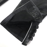 エム・シー・エム Cyberpunk Blazer ダメージ加工 ロゴ入りボタン シングルジャケット テーラードジャケット ブラック L メンズ