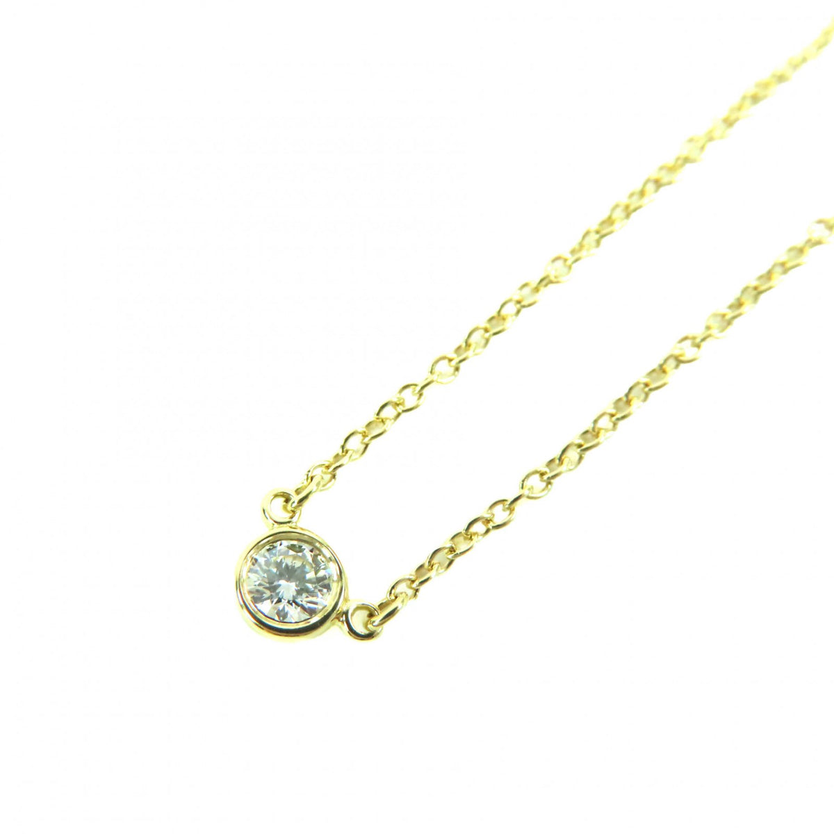 ティファニー エルサペレッティ K18 750YG ダイヤ0.05ct 枠直径約3.80mm 現行品 ネックレス イエローゴールド レディース