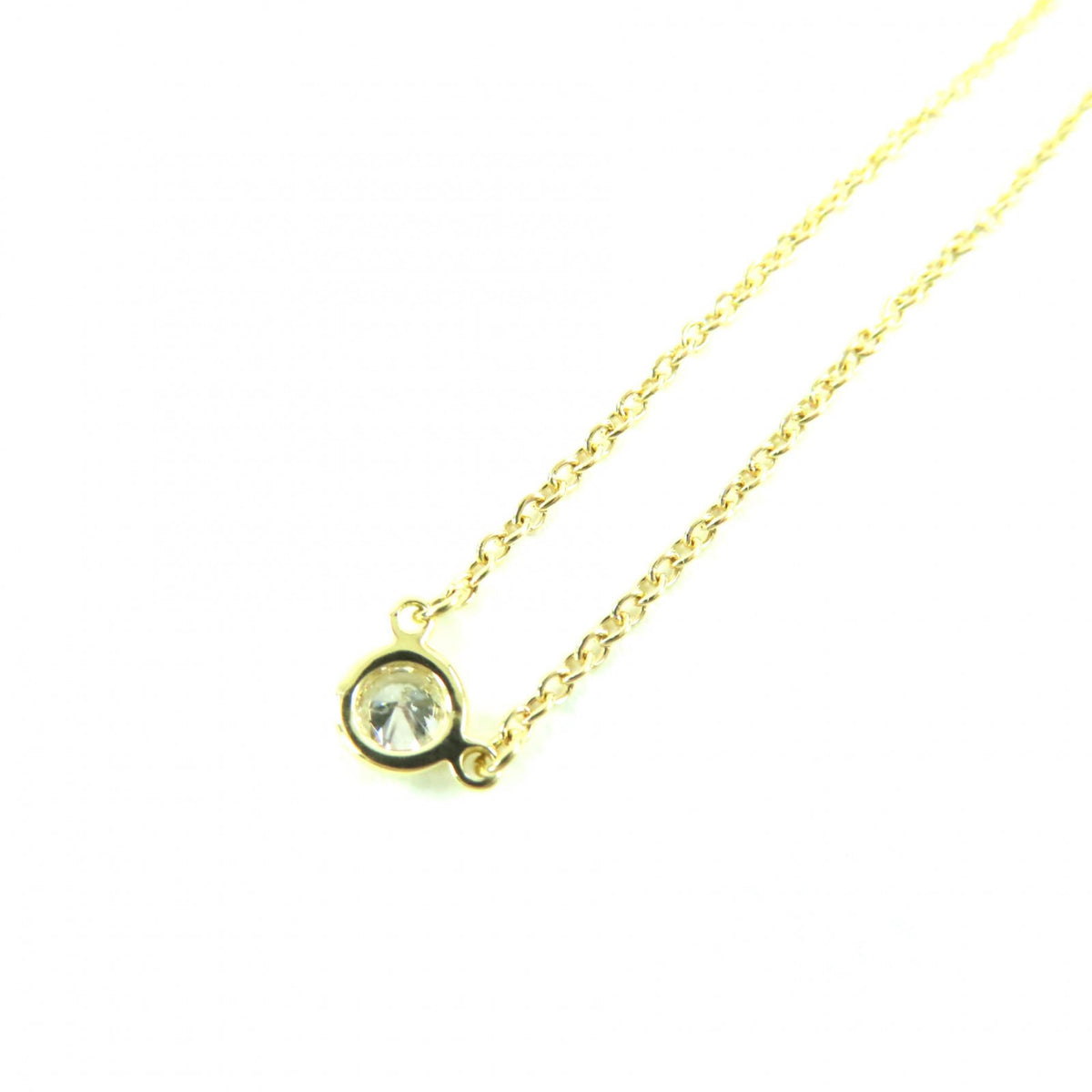 ティファニー エルサペレッティ K18 750YG ダイヤ0.05ct 枠直径約3.80mm 現行品 ネックレス イエローゴールド レディース