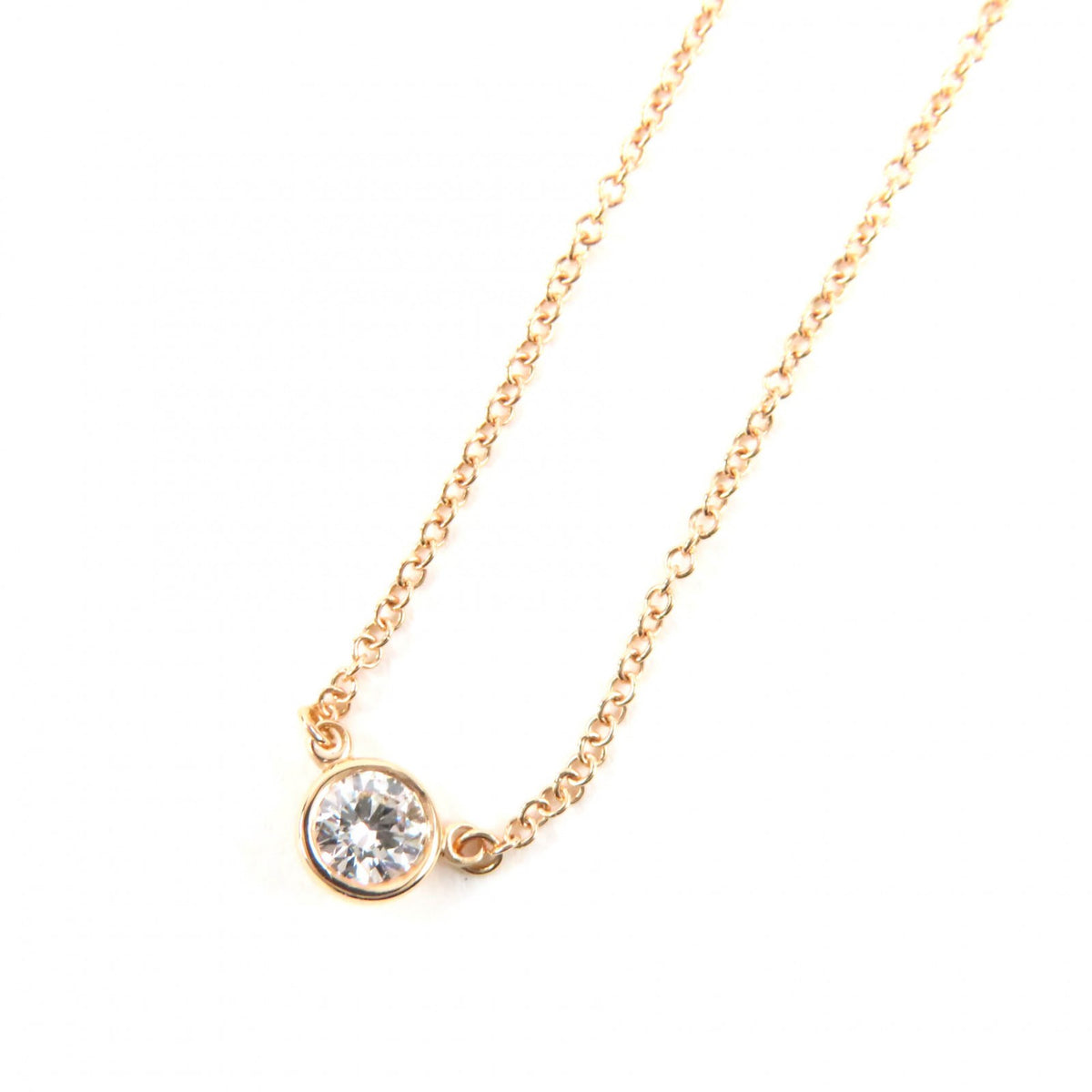 ティファニー バイザヤード ダイヤモンド約0.18ct 1P ネックレス ピンクゴールド レディース