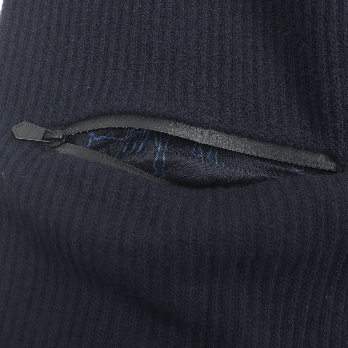 エルメス Hロゴ City Pocket ニット マフラー ネイビー メンズ