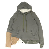 グレッグローレン FRAGMENT HOODIE ダメージ加工 再構築 ドッキング プルオーバー パーカー カーキ系 3 メンズ