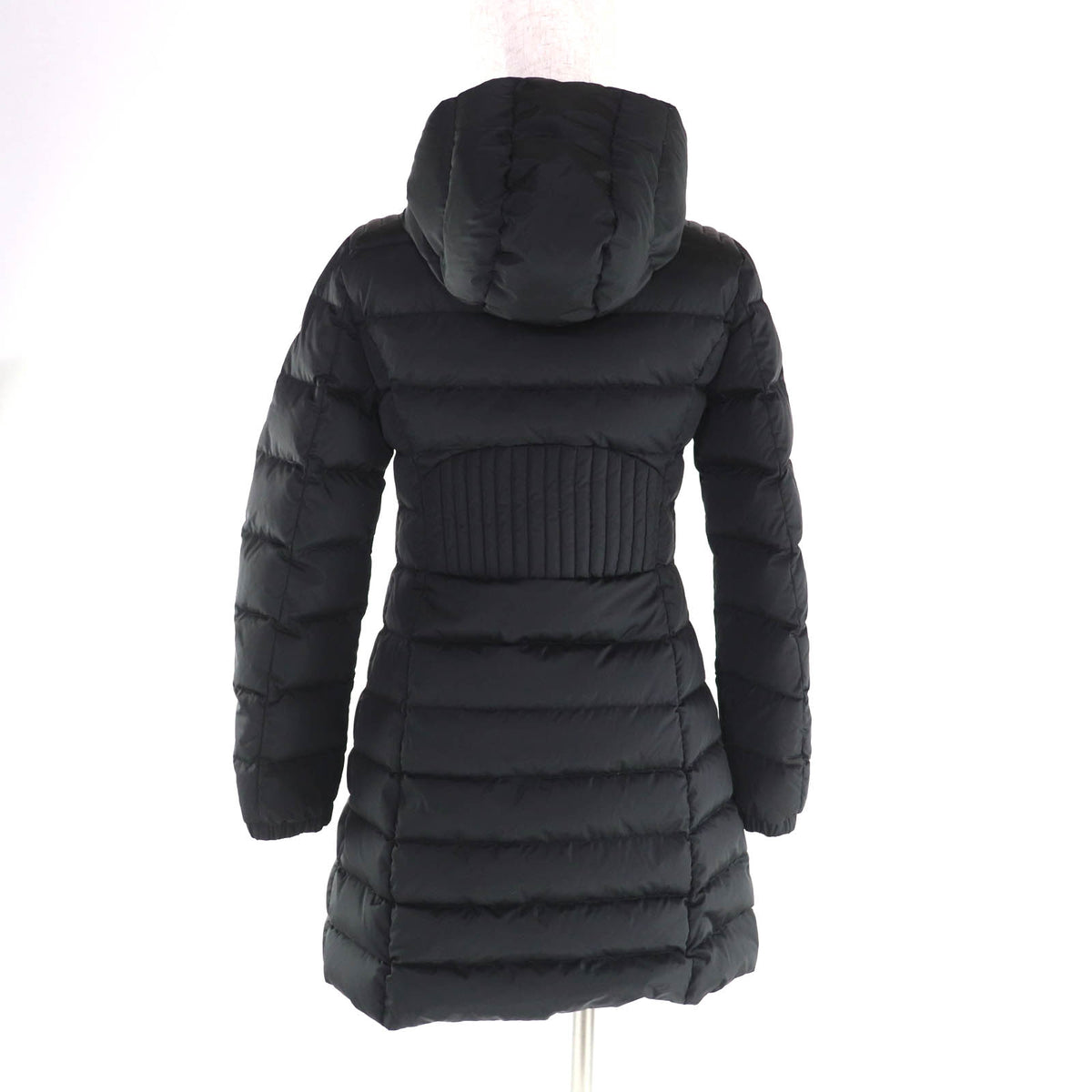 モンクレール OROPHIN フード・ロゴワッペン付 レザー使い ZIP UP ダウンコート ブラック 54847 レディース