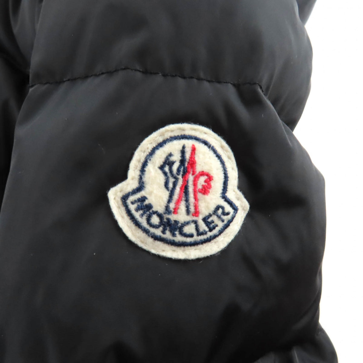 モンクレール OROPHIN フード・ロゴワッペン付 レザー使い ZIP UP ダウンコート ブラック 54847 レディース