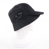 プラダ トライアングルロゴ Re-Nylon バケットハット 帽子 ハット ブラック M レディース
