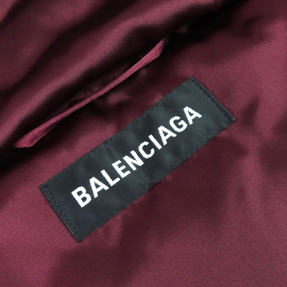 バレンシアガ Grape nylon oversize jacket フード付き 中綿入り コート ボルドー 42 メンズ