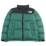 ザ・ノースフェイス Nuptse Jacket ヌプシジャケット ロゴ刺繍 フード入り スタンドカラー リサイクルダウン ダウンジャケット グリーン系 M メンズ