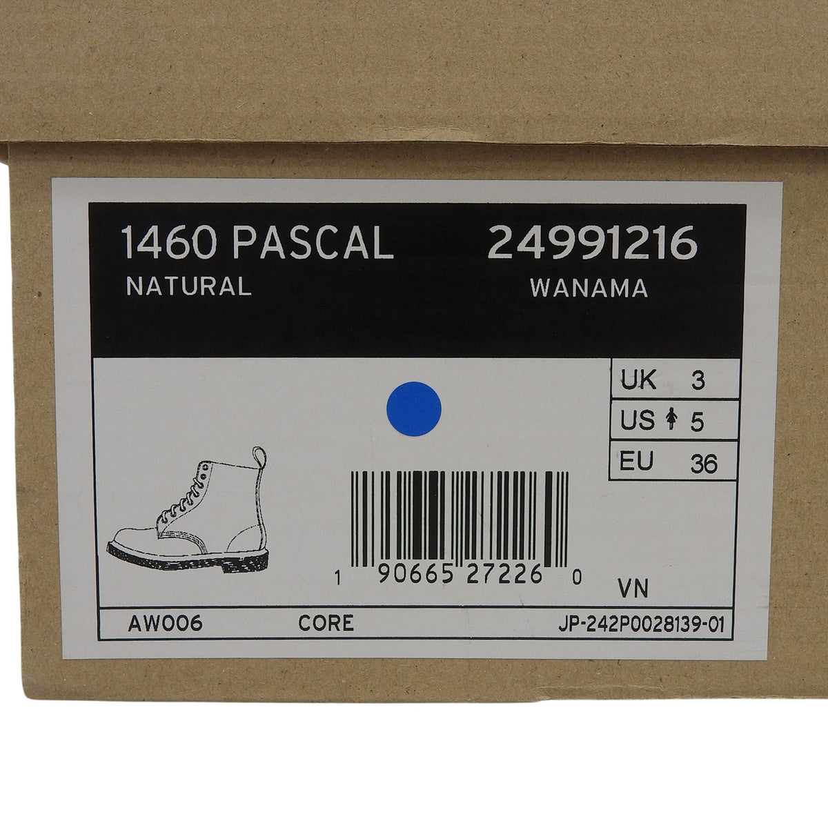 ドクターマーチン 1460 PASCAL 8ホール レースアップ レザー ショートブーツ ピンクベージュ UK3 レディース