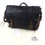 コーチ HARRISON LEATHER MEDIUM MESSENGER ハリソンレザーミディアムメッセンジャー ショルダーバッグ ブラック メンズ