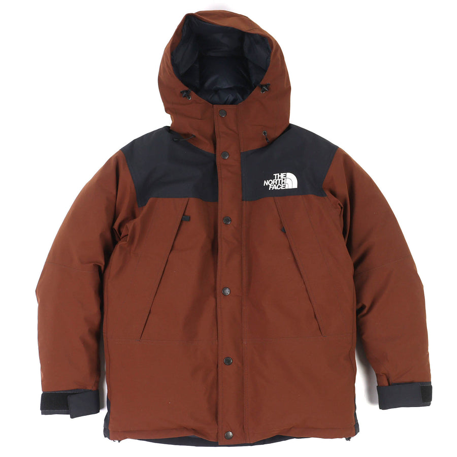 ザ・ノースフェイス Mountain Down Jacket マウンテンダウンジャケット ゴアテックス GORE-TEX ロゴ刺繍 ダウンジャケット ブラウン M メンズ