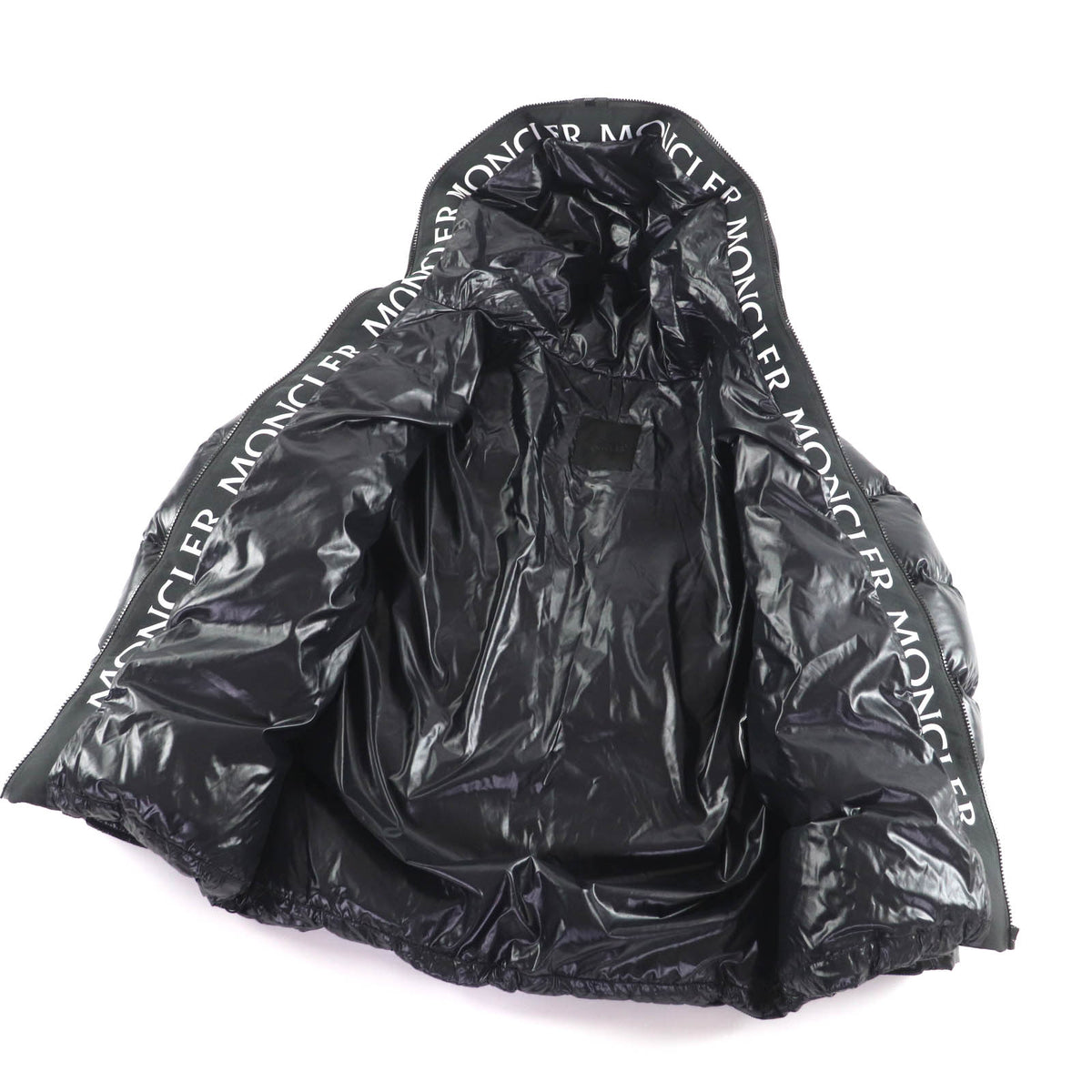モンクレール CLAIR ラバーロゴワッペン付 ZIP UP ダウンジャケット ブラック 2 レディース