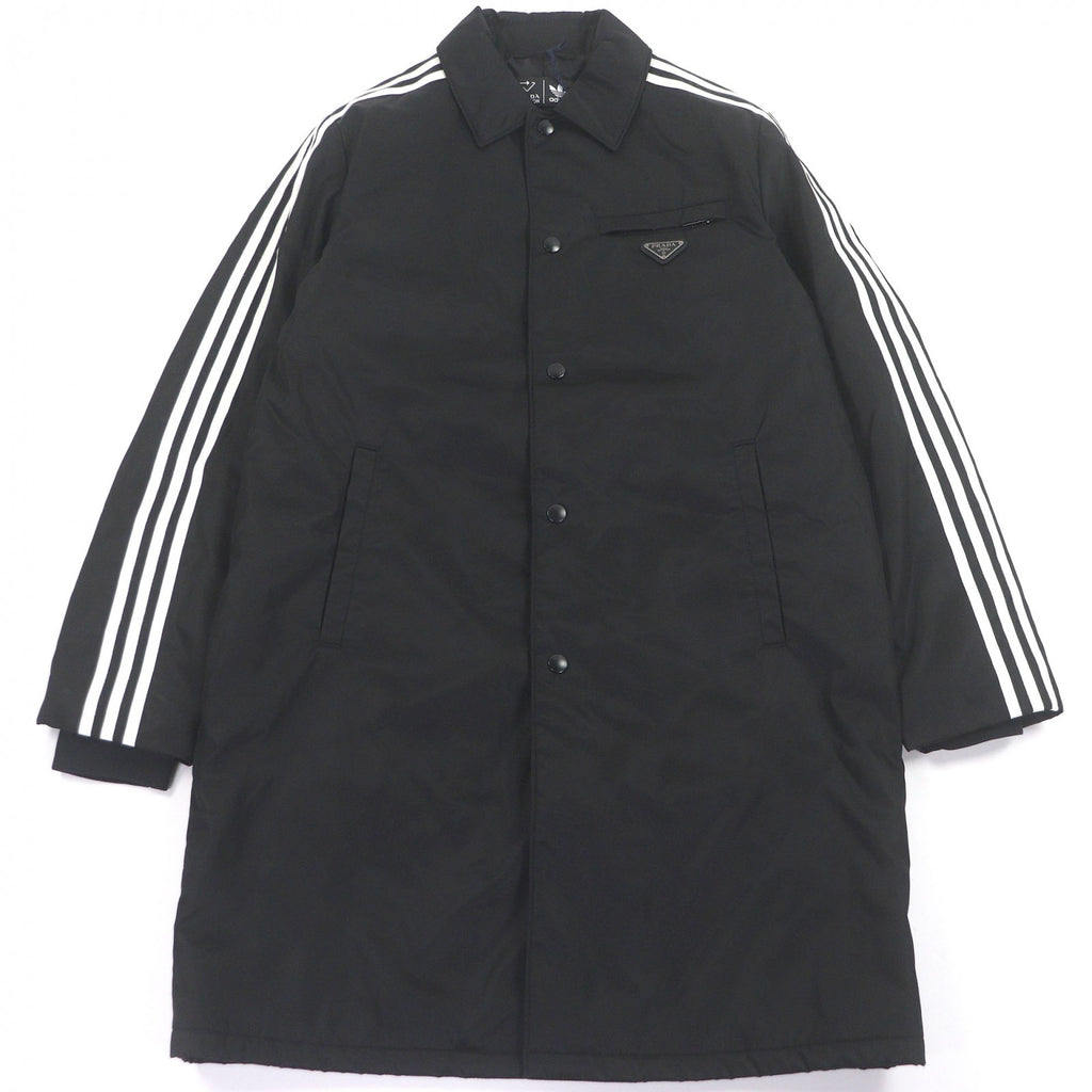 プラダ アディダス Re-Nylon スリーストライプス トライアングルロゴ ベンチ コート ブラック 48 メンズ 未使用品