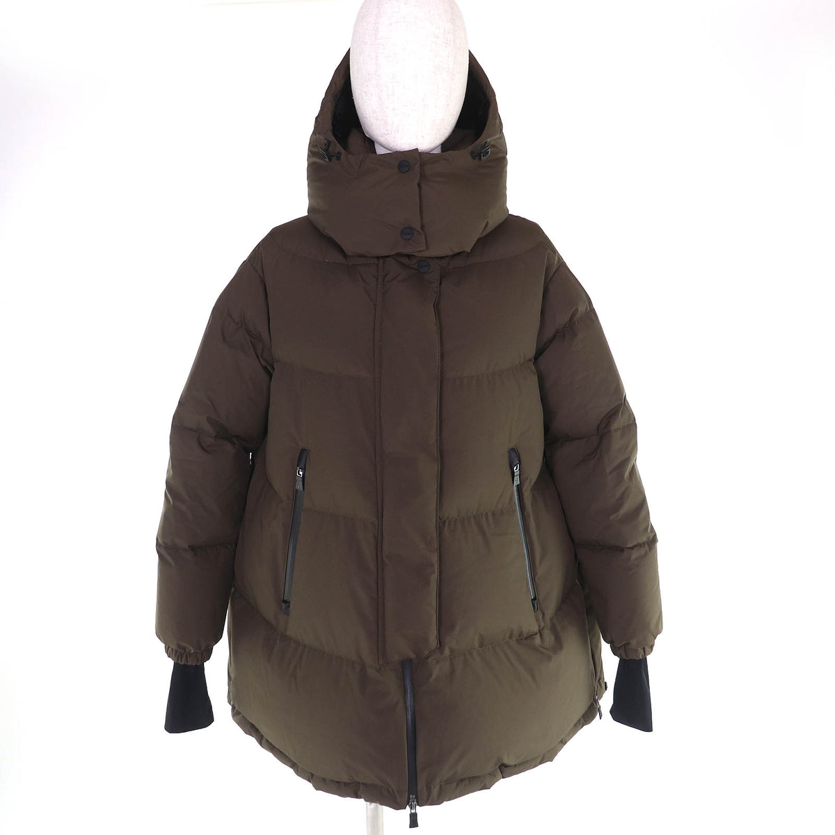 ヘルノ GORETEX ゴアテックス フード付き ダウンジャケット カーキ 36 レディース