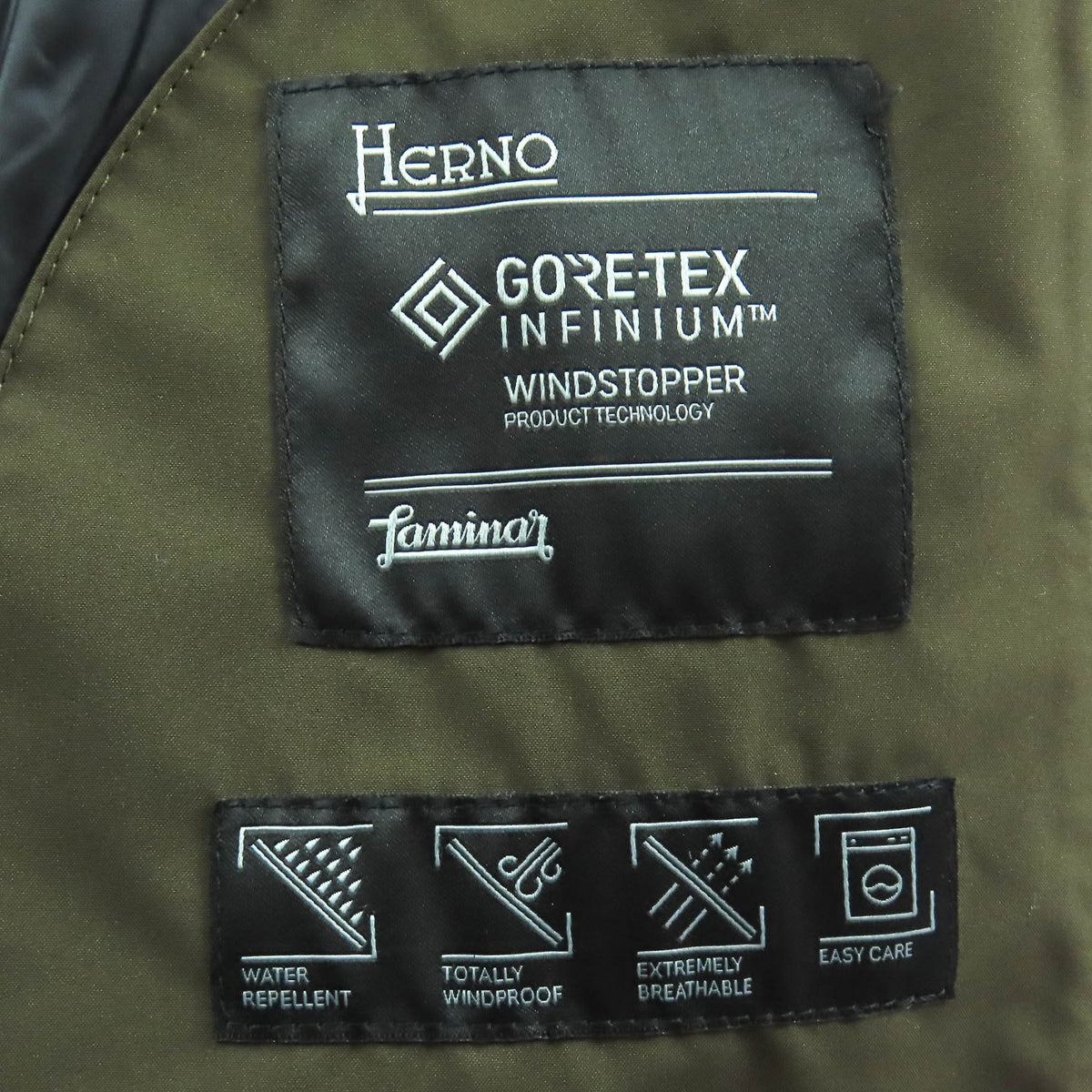 ヘルノ GORETEX ゴアテックス フード付き ダウンジャケット カーキ 36 レディース