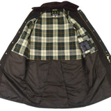 バブアー NEW BURGHLEY WAX JACKET 裏地チェック柄 オイルド コート コート カーキ系 36 メンズ